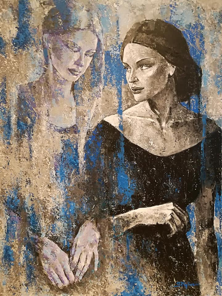 Alter ego - Dimensioni: 80 x 100 cm - Tecnica: Acrilico a spatola su tavola - Anno: 2019