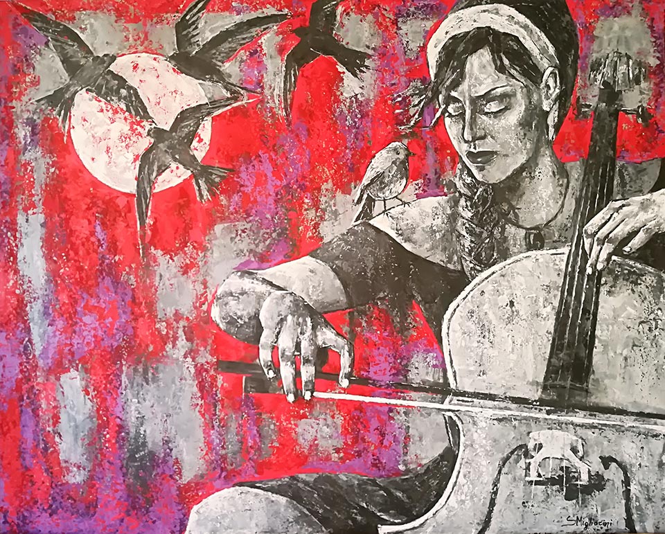 Ballata della consolazione - Dimensioni: 100 x 70 cm - Tecnica: Acrilico a spatola su tavola - Anno: 2018