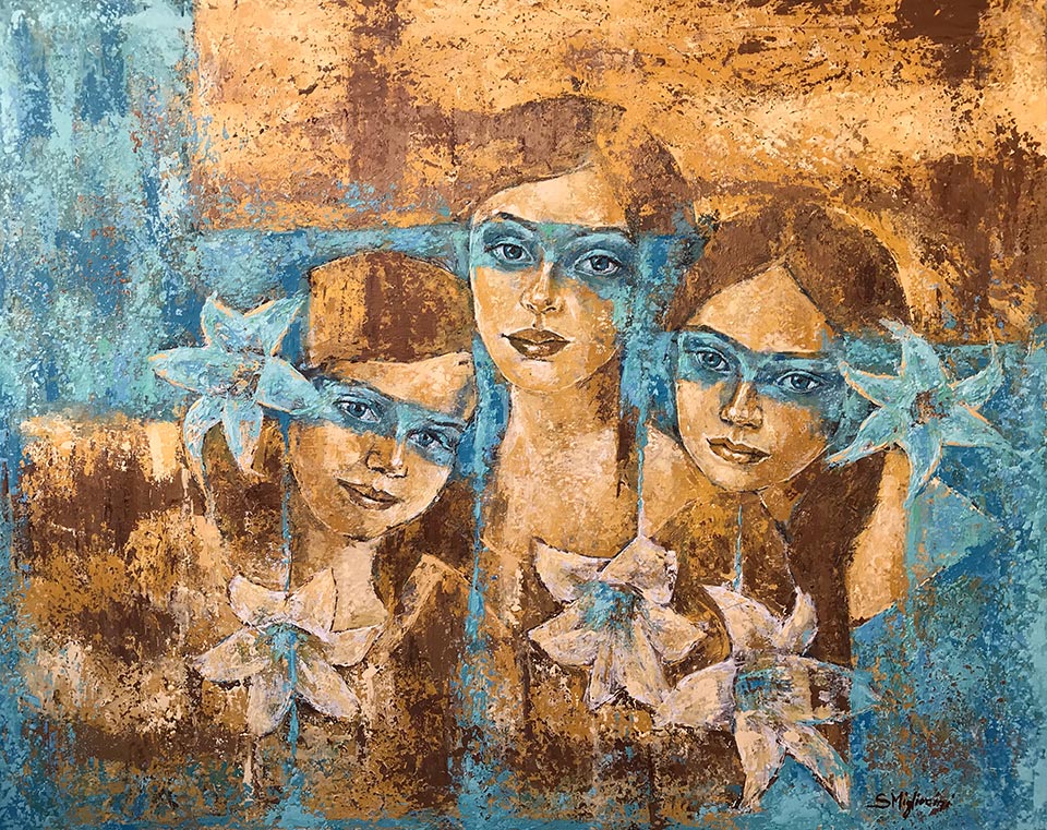 Eteree dissolvenze - Dimensioni: 100 x 80 cm - Tecnica: Acrilico a spatola su tavola - Anno: 2019