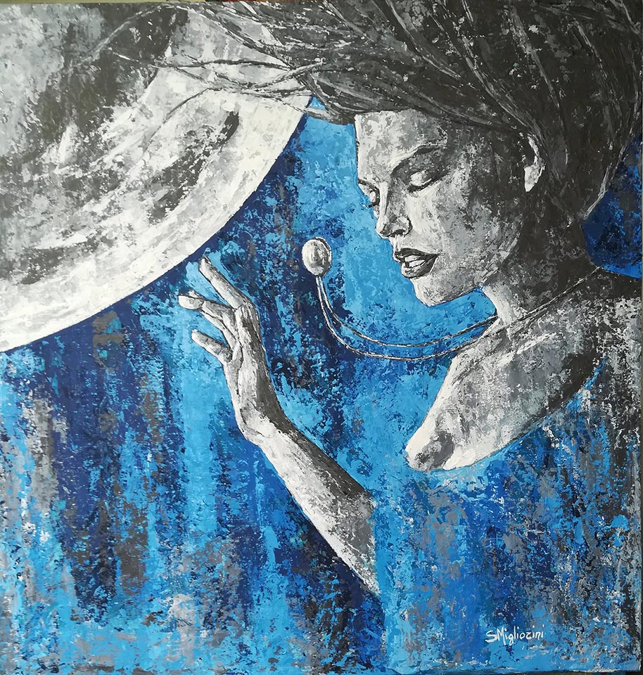 Fuori dal mondo - Dimensioni: 80 x 80 cm - Tecnica: Acrilico a spatola su tavola - Anno: 2018