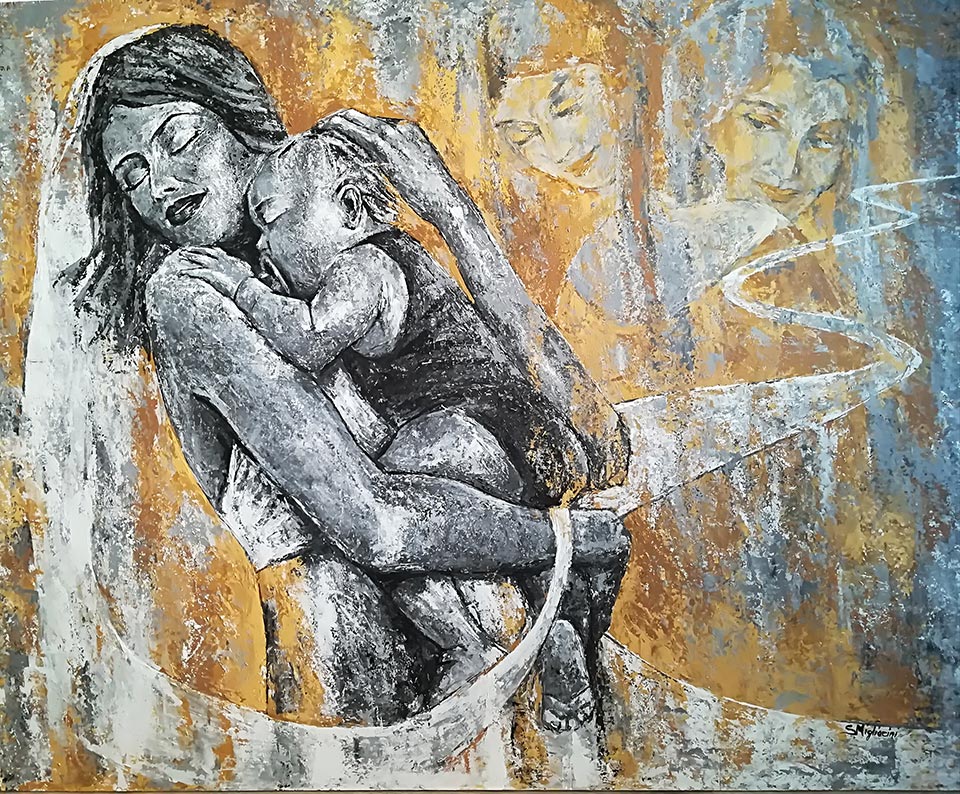Il dono elargito - Dimensioni: 120 x 100 cm - Tecnica: Acrilico a spatola su tavola - Anno: 2018