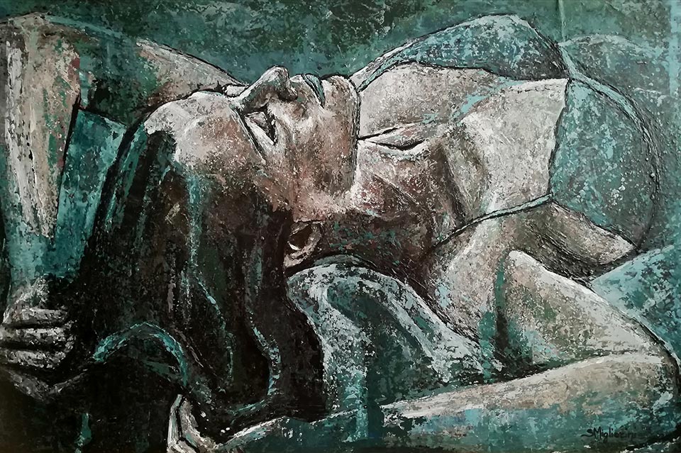 Insonnia - Dimensioni: 100 x 66 cm - Tecnica: Acrilico a spatola su tavola - Anno: 2021