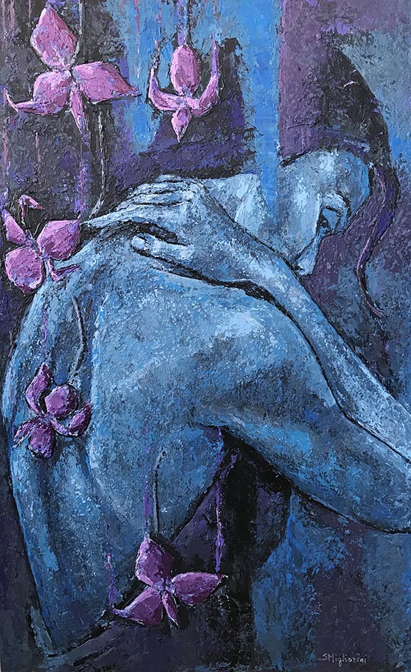 Iris - Dimensioni: 50 x 80 cm - Tecnica: Acrilico a spatola su tavola - Anno: 2020