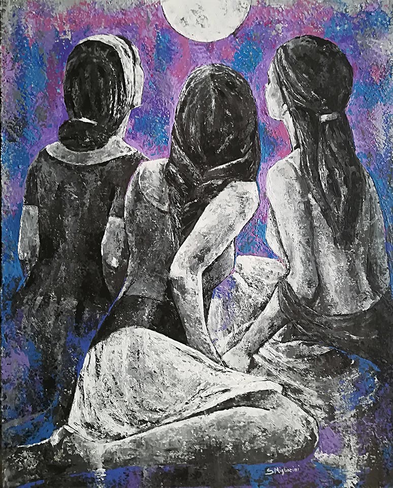 L’alba attesa - Dimensioni: 80 x 100 cm - Tecnica: Acrilico a spatola su tavola - Anno: 2018