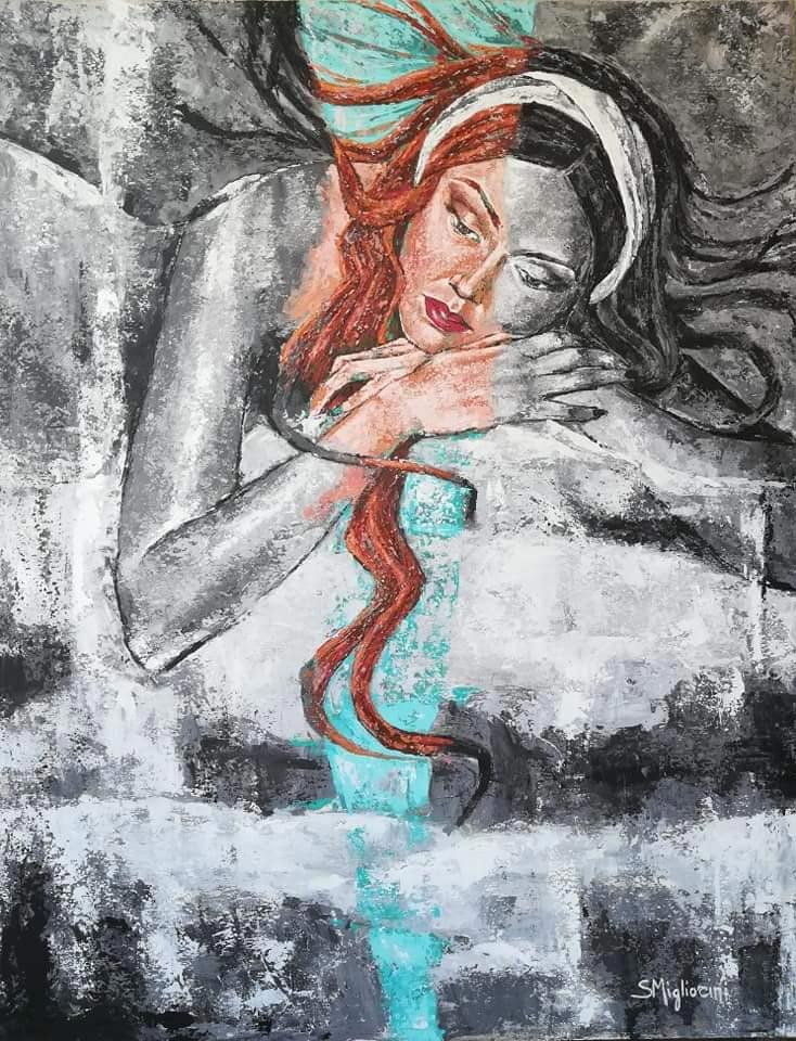 Rigenerante oblio - Dimensioni: 80 x 100 cm - Tecnica: Acrilico a spatola su tavola - Anno: 2019