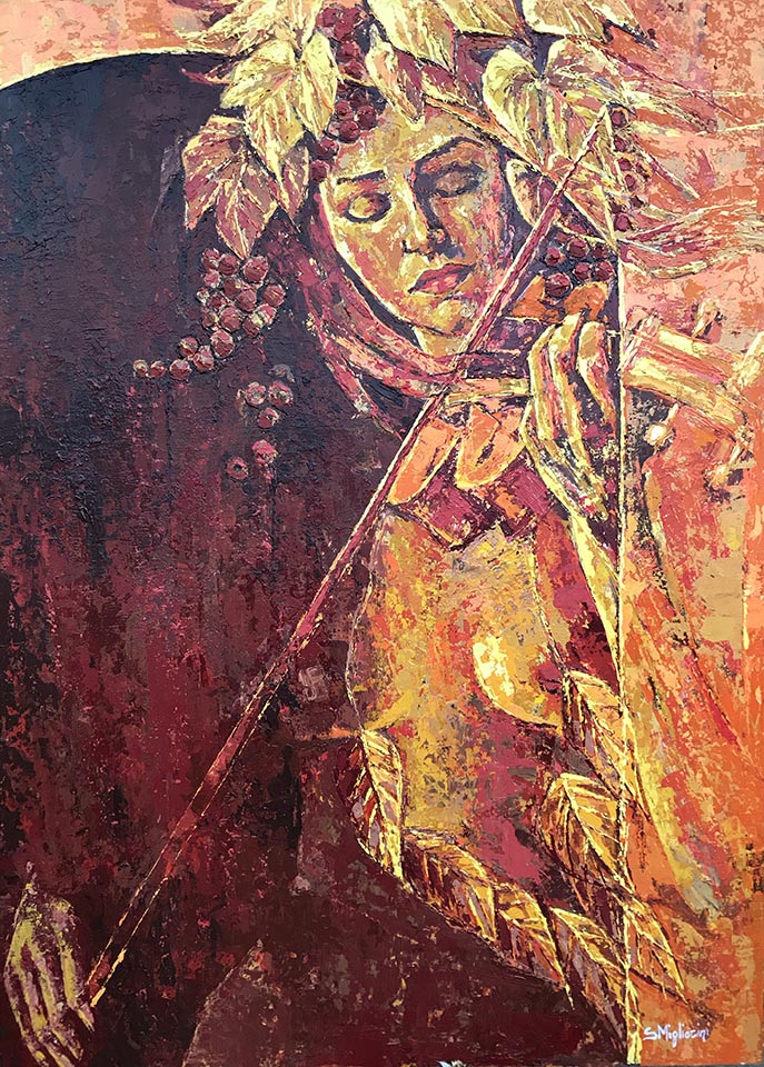 Sovrappensiero - Dimensioni: 55 x 85 cm - Tecnica: Acrilico a spatola su tavola - Anno: 2020