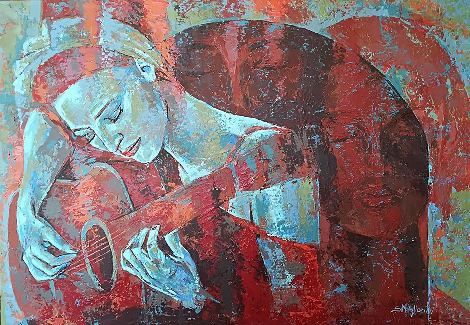 Solitudine in do minore - Dimensioni: 102 x 70 cm - Tecnica: Acrilico a spatola su tavola - Anno: 2017